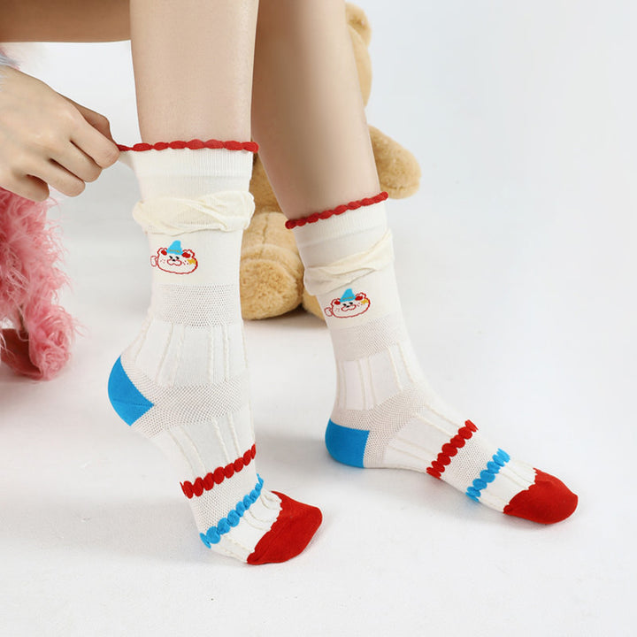 Beligogo cartoon bear patterned socks for women