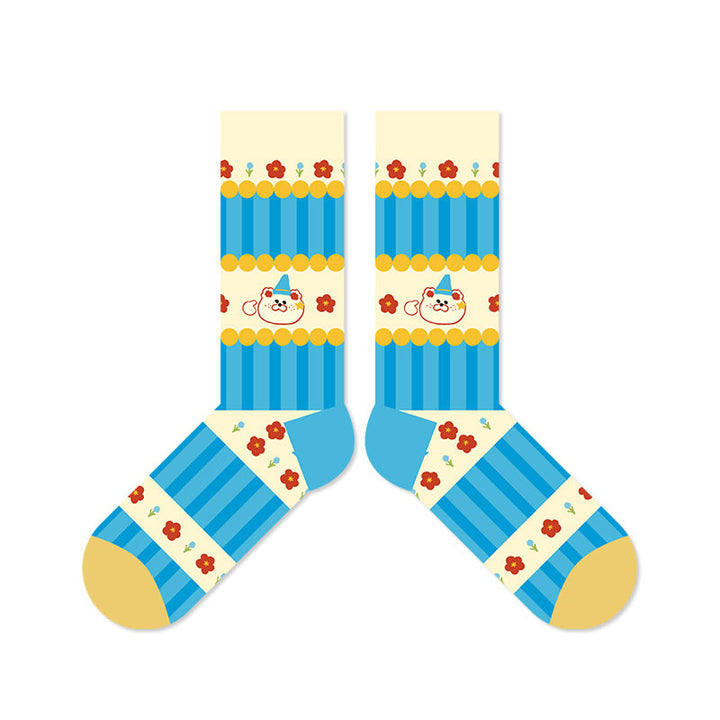 Beligogo blue strip socks for women