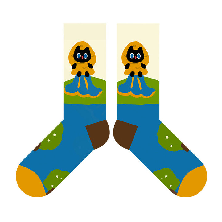 Beligogo Purrfect 5-Choice Playful Kitten Crew Socks: Soft, Breathable Socks for Stylish Lifestyles