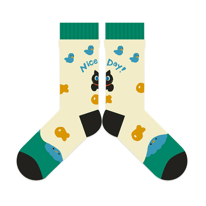 Beligogo Purrfect 5-Option Adorable Kitten Crew Socks: Soft, Breathable Socks for Everyday Chic