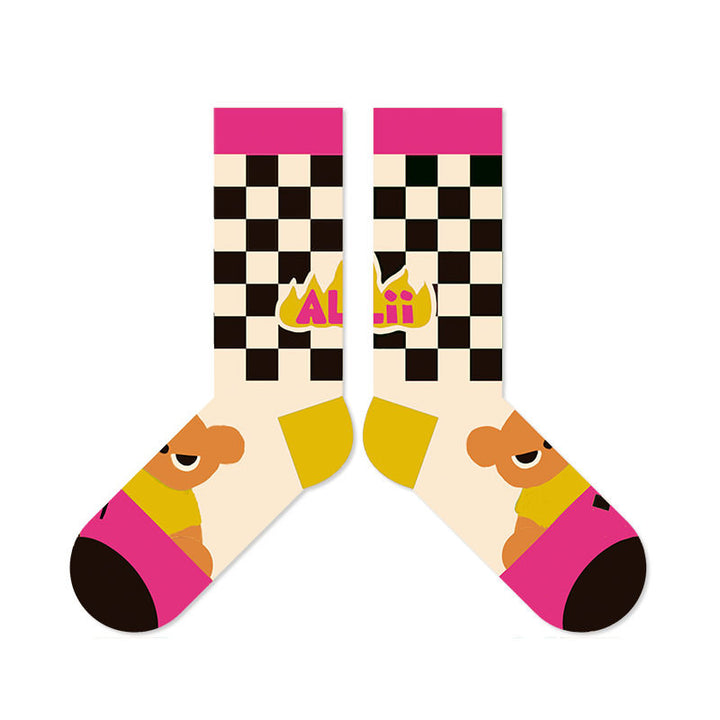 Beligogo 4-Piece Bear Crew Sock Collection: Trendy Looks for Youth