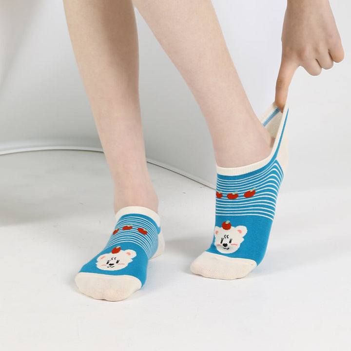 Beligogo 5 Playful Bear Ankle Socks - Perfect for Summer