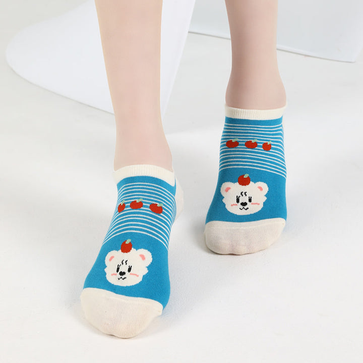 Beligogo 5 Delightful Bear Ankle Socks for All-Day Comfort