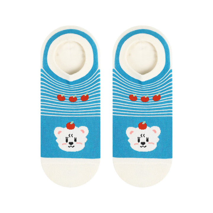 Beligogo 5 Adorable Bear Ankle Socks - Ideal for Summer Wear