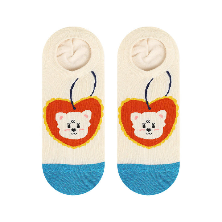 Beligogo 5 Trendy Bear Ankle Socks: Soft, Breathable & Odor-Free