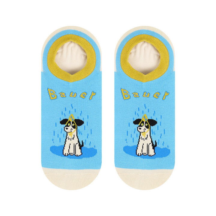 5 Darling & Breathable Beau the Pup Ankle Socks - Plush, Non-Slip & Odor-Inhibiting