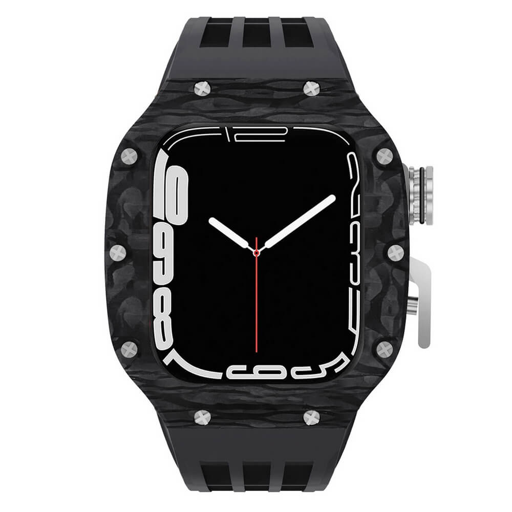 Luxury Carbon Fiber Apple Watch Case for Series 6/7/8/SE 44mm/45mm  Suitable- Cloud Bezel